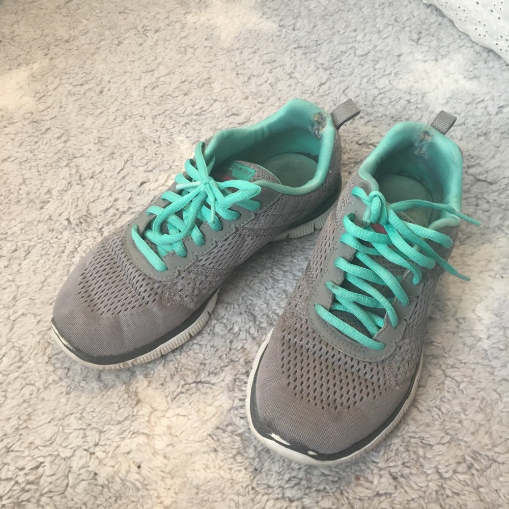 used worn sneakers